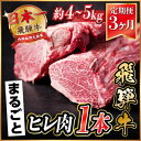 【ふるさと納税】【毎月定期便】飛騨牛 ヒレ1本(約4〜5kg)【シャトーブリアン&ヒレ】冷蔵便全3回【配送不可地域:離島】【4053253】