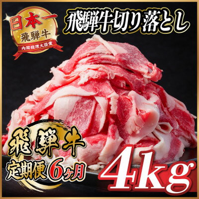 【ふるさと納税】【毎月定期便】飛騨牛 切り落とし 約4kg【冷蔵便】全6回【配送不可地域:離島】【4055094】