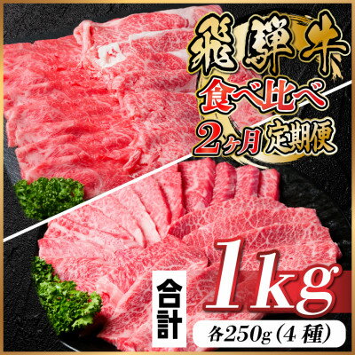 [毎月定期便]飛騨牛 2種食べ比べ定期便 計1kg全2回[配送不可地域:離島]