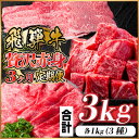 【ふるさと納税】【毎月定期便】飛騨牛 贅沢赤身肉定期便 計3kg全3回【配送不可地域:離島】【4059530】