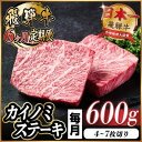 【ふるさと納税】【毎月定期便】飛騨牛 カイノミステーキ定期便 毎月600g全6回【配送不可地域:離島】【4065611】