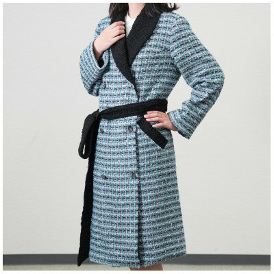 ファンシーツイードコート(グリーン×ブラック)