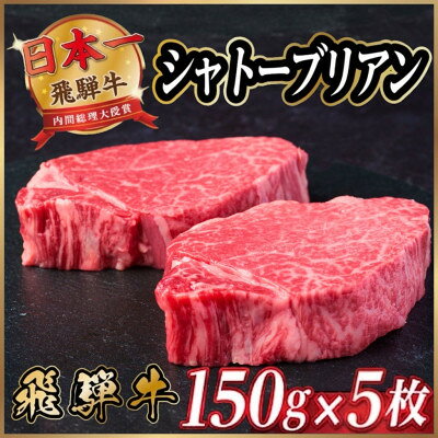 【ふるさと納税】飛騨牛 シャトーブリアン 750g(150g×5枚)【冷蔵便】ステーキ ヒレ_ 飛騨牛 肉 牛肉 黒毛和牛 和牛 内閣総理大臣賞 希少 シャトーブリアン ヒレ肉 ヒレ 厚切り ステーキ 贅沢 【配送不可地域：離島】【1518232】
