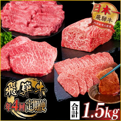 【ふるさと納税】【発送月固定定期便】飛騨牛 赤身定期便 計1.5kg～ 冷蔵 A4～A5ランク全4回 【配送不...