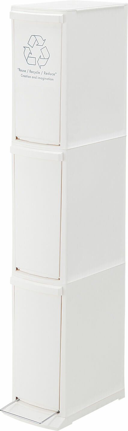 【ふるさと納税】ダストボックススリム 分別3段 30L ホワイト 1個 / ダストボックス ゴミ箱 ごみ箱 / 恵那市 / 東谷株式会社 明智流通センター[AUAD066]