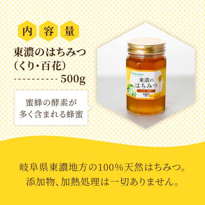 【ふるさと納税】100％国産岐阜の豊かな自然で取れた東濃のはちみつ 500g(くり)≪土岐市≫ 非加熱 天然 国産 [MAB003]