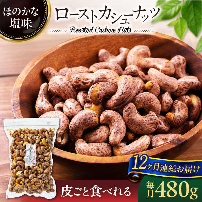 【ふるさと納税】【12回定期便】ロースト 皮付き カシューナッツ 中パック 480g【多々楽達屋】tataratiya おつまみ おやつ [MAD057]