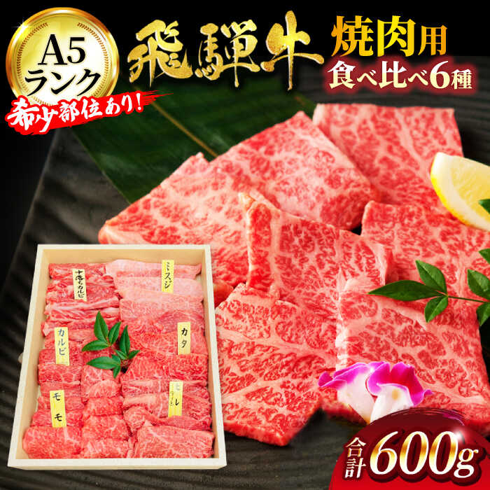 A5ランク 飛騨牛 焼肉用 6種食べ比べセット 計600g[有限会社マルゴー]