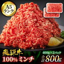 【ふるさと納税】＜A5ランク＞飛騨牛100％ミンチ800g（400g×2）【有限会社マルゴー】牛肉 和牛 国産 [MBE054]