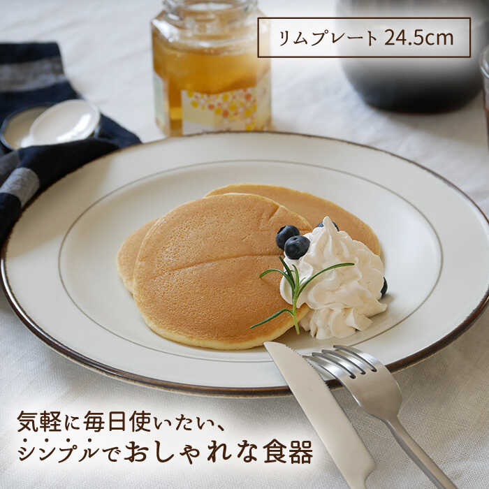 【ふるさと納税】【美濃焼】食器5点セット Daily style ブラウンライン【EAST table】≪土岐市≫食器 うつわ 皿 [MBS032]