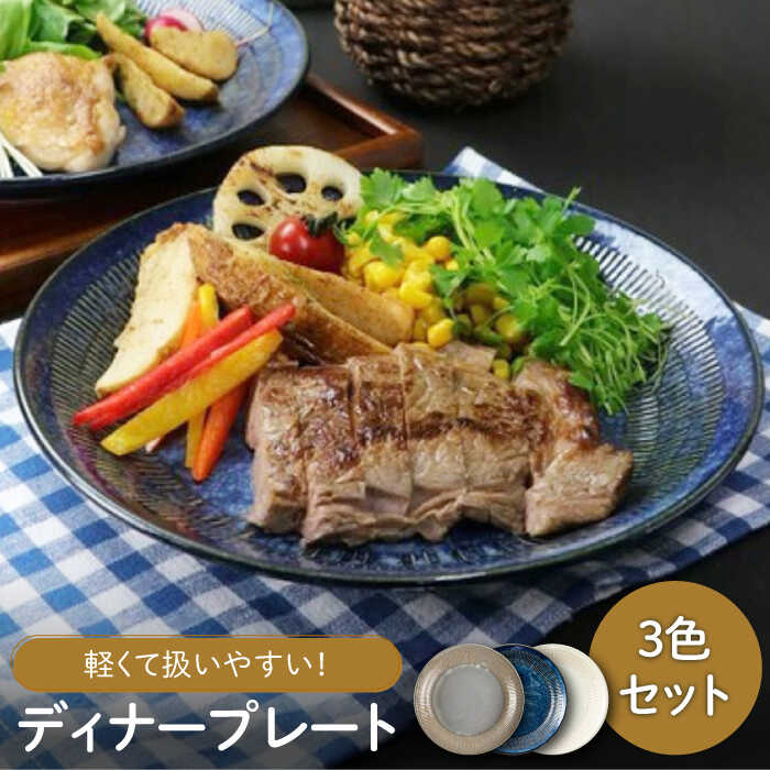 [美濃焼]軽量トチリ ディナープレート 3色セット[陶土う庵](1054-0194)食器 皿 プレート 