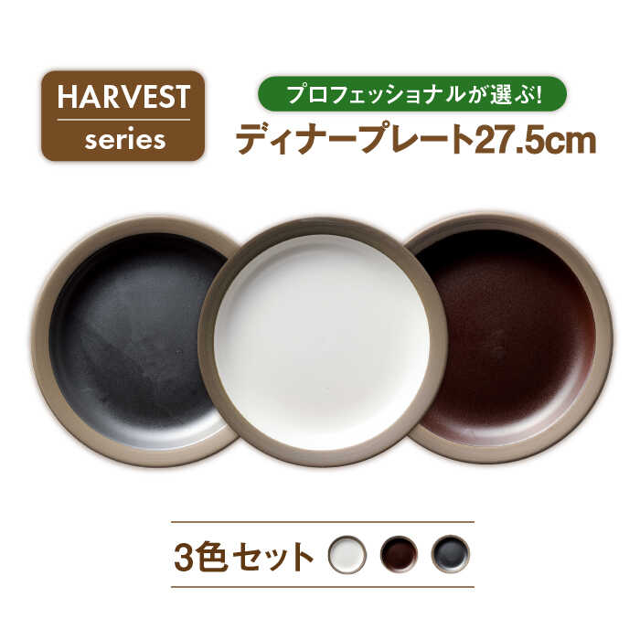 【ふるさと納税】【美濃焼】HARVEST 27.5cmディナープレート 3色セット（光洋陶器）【cierto】食器 皿 大皿 [MCD002]