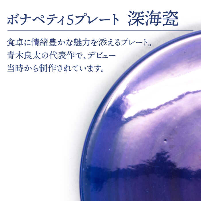 【ふるさと納税】【美濃焼】ボナペティ5プレート　深海瓷【RYOTA AOKI POTTERY/青木良太】陶芸家 皿 インテリア [MCH303]