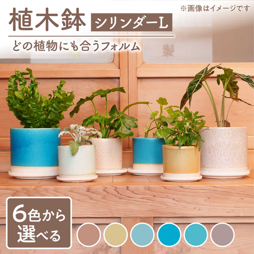樂天商城 - 【ふるさと納税】【美濃焼】色が選べる 植木鉢 シリンダーL【BIJINTOUKI/美人窯】 植物 サイズ おしゃれ 受け皿[MDF052]