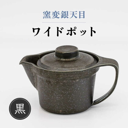 【美濃焼】窯変銀天目 ワイドポット（黒）【丸藤藤田陶器】食器 茶器 急須 [MED003]