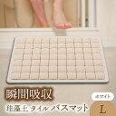 【ふるさと納税】【美濃焼】珪藻土 タイル バスマット ホワイト Lサイズ【立風製陶株式会社】インテリア 雑貨 マット[MFE007]