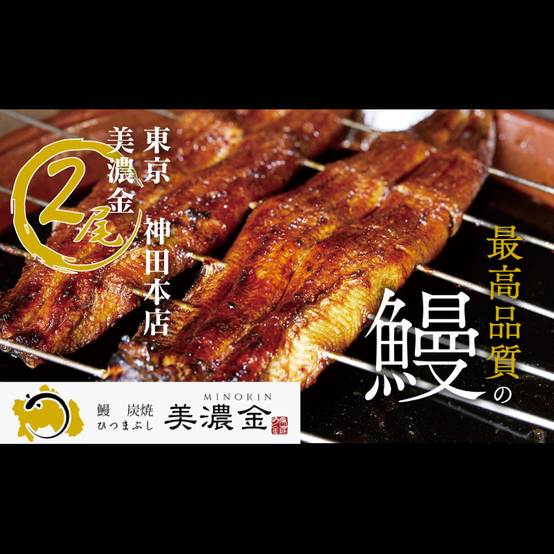 美濃金 神田本店 炭焼 国産うなぎ蒲焼2尾