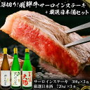 3-1　厚切り！飛騨牛サーロインステーキ300g×3枚 + 厳選日本酒720ml×3本