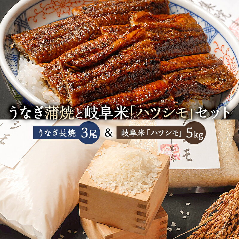 炭かおる地焼き うなぎ蒲焼(たれ付)3尾 と 岐阜米ハツシモ1等米5kg のセット