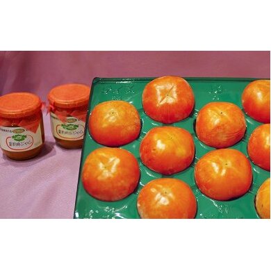 【ふるさと納税】富有柿　3L×20個＆柿ジャム詰合せ 果物類 　お届け：2022年11月1日～11月30日のサムネイル