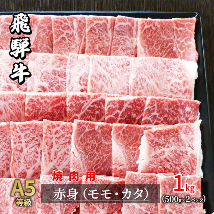 A5等級飛騨牛赤身肉焼き肉用1kg　モモ又はカタ肉　【モモ お肉 牛肉 焼肉 バーベキュー】　お届け：2週間～1か月程度でお届け予定です。