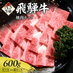 【ふるさと納税】A5等級飛騨牛焼き肉用600g　ロース又は肩ロース肉　【ロース お肉 牛肉 焼肉 バーベキュー】　お届け：2週間～1か月程度でお届け予定です。