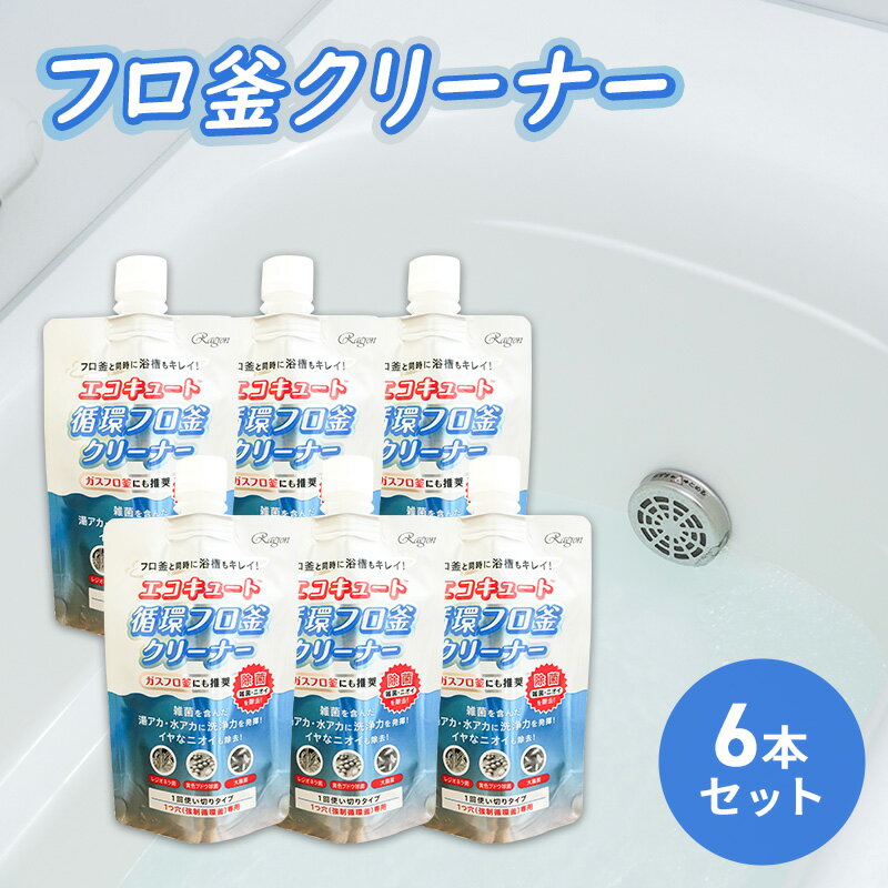 エコキュートフロ釜クリーナー(ガスフロ釜にも推奨)6本セット [ 消耗品 1個250ml×6 フロ釜用 合成洗剤 協力除菌 1つ穴専用 フロ掃除 ] お届け:2週間〜1か月程度でお届け予定です。