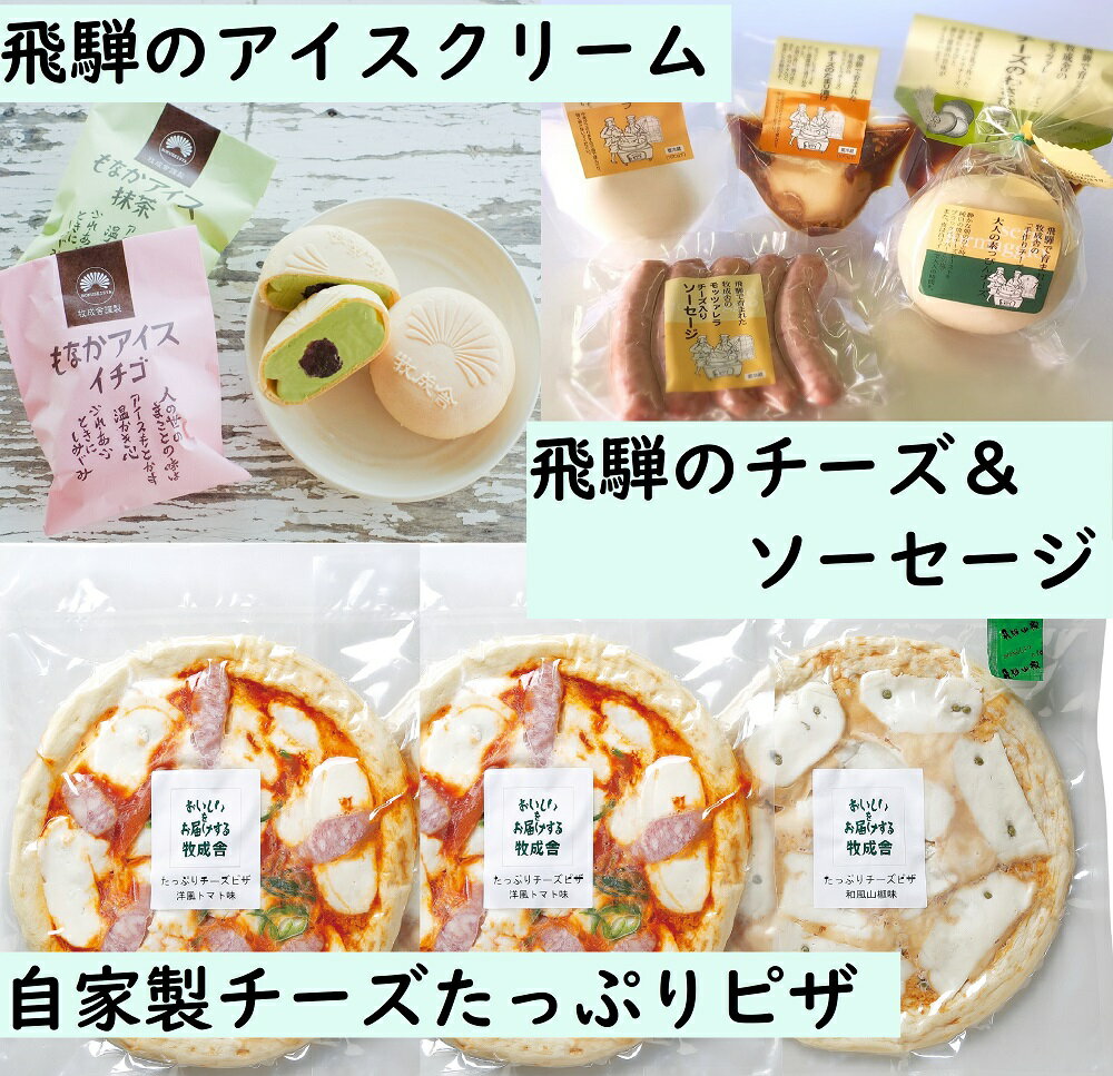 【ふるさと納税】＜牧成舎＞飛騨の乳製品特選セット(アイス・チーズ・ピザ)[D0004]36000円