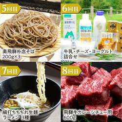 【ふるさと納税】飛騨市まるごと定期便「人気特産品」8回定期 ラーメン 牧成舎 飛騨牛 こしひかり 米 そば 80000円 8万円 画像2