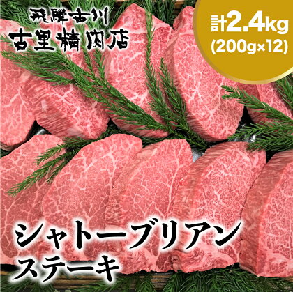 飛騨牛 5等級 ヒレ肉 シャトーブリアン ステーキ 200g × 12枚 合計2.4kg [Q822]