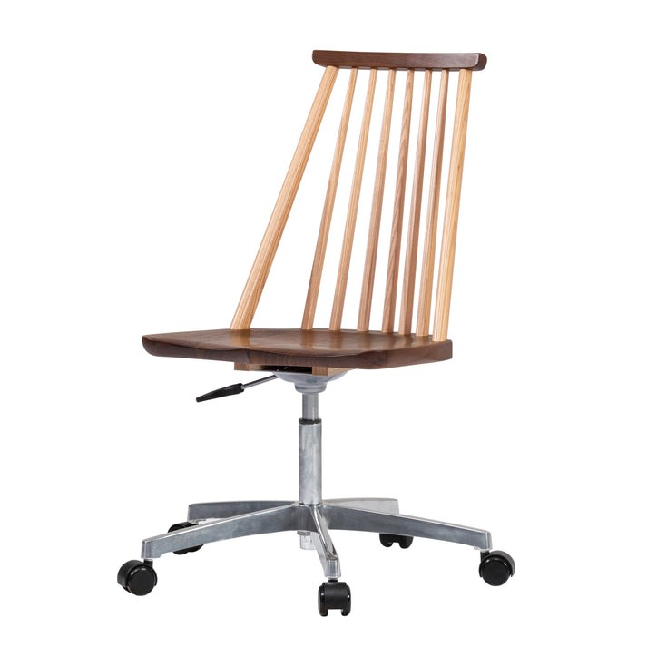 オフィスチェア 肘なし アバンティ JAV-WC1135W Bウォールナット+オーク材 PNW / 椅子 1脚 いす イス 無垢材 板座 モダン ウォールナット 木製 ワークチェア デザインチェア パソコン 北欧 おしゃれ シンプル 木製椅子 木製チェア 食卓椅子 送料無料 飛騨市