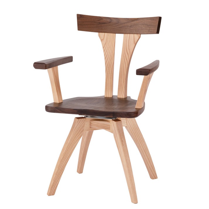 【ふるさと納税】ダイニングチェア 回転 JSR-DC1224X オーク ウォールナット / しつらいシリーズ 椅子 1脚 いす イス ノンストップ塗装 和 モダン ノスタルジック ナチュラル 板座 リビング ダイニング デザインチェア 北欧 おしゃれ 木製椅子 木製チェア 食卓椅子 飛騨市