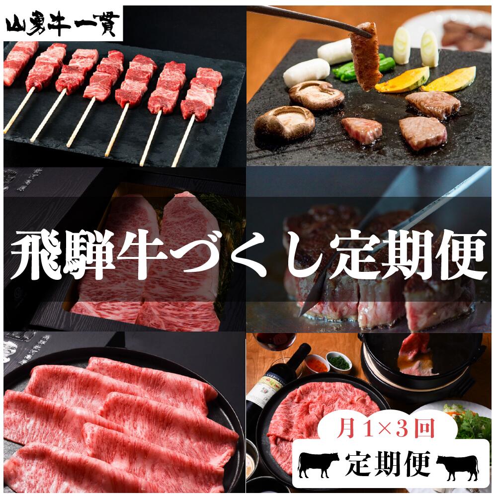 【ふるさと納税】【数量限定】飛騨牛 定期便 3回3か月 焼肉 牛串 ステーキ すき焼き しゃぶしゃぶ サーロイン など 和牛 肉 定期便 お楽しみ[Q125]90000円･･･