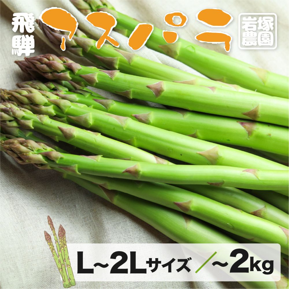 [先行予約] 飛騨産 アスパラガス(2025年5月上旬〜8月末発送) L 〜 2L サイズ 800g / 2kg 岩塚農園 アスパラ 太い 春 夏 野菜 BBQ 飛騨 やさい 10000円 [Q566_25] 24000円 [Q568x]