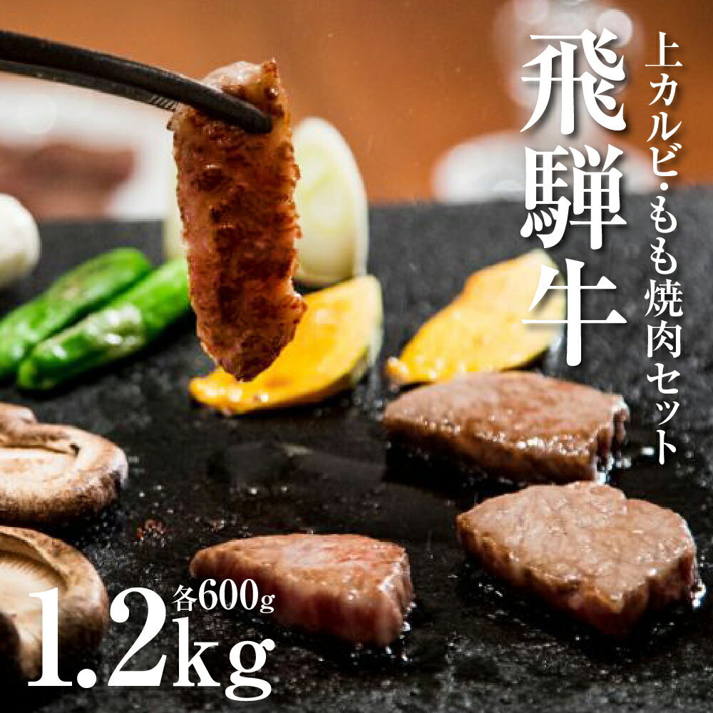 【ふるさと納税】飛騨牛上カルビ・もも焼肉セット　各600g 焼き肉 牛肉 和牛 肉 熨斗掛け［F0020］50000円 5万円