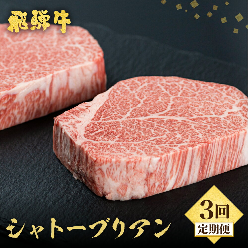 [定期便]飛騨牛 ステーキ シャトーブリアン 5等級 150g×2枚 3回お届け 古里精肉店謹製 飛騨市推奨特産品 3ヶ月 A5 a5 ヒレ フィレ 牛肉 肉 和牛 国産 高級 希少部位 冷凍 [Q1120n]