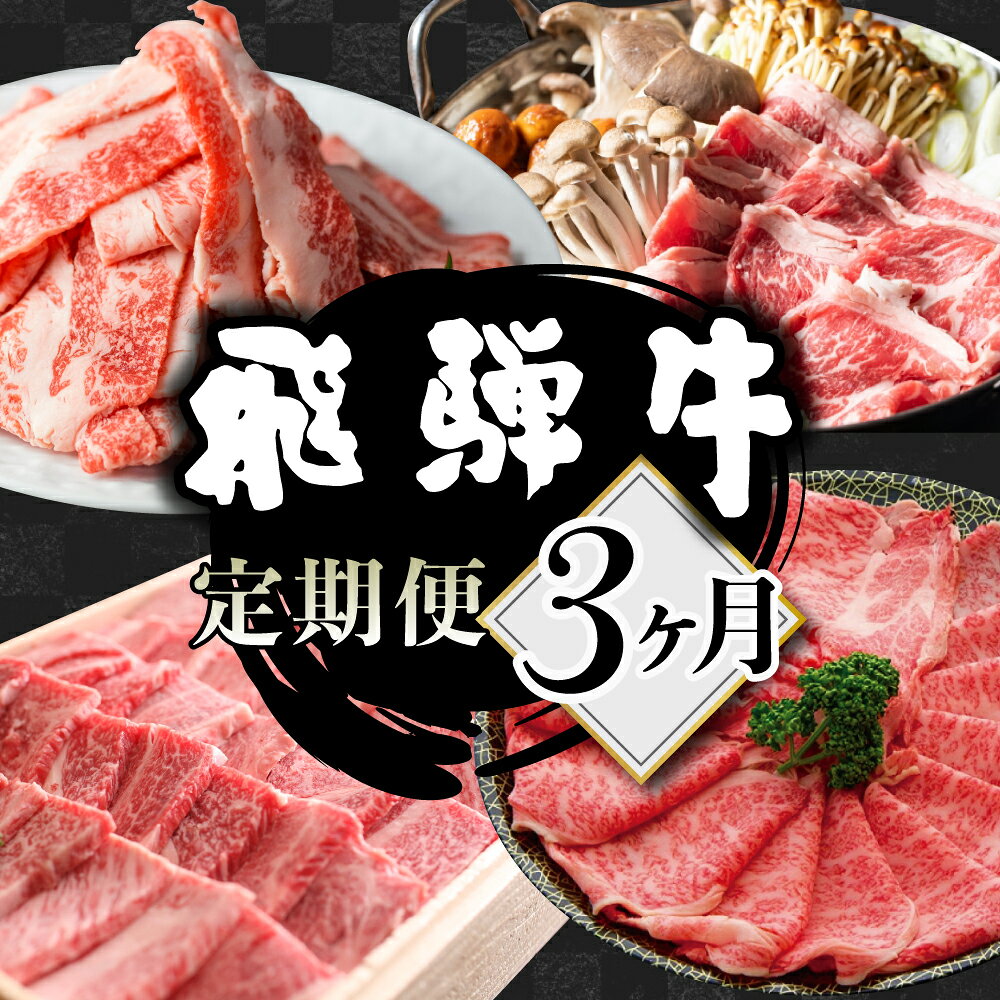 飛騨牛 3ヶ月 定期便 （ スライス すき焼き 焼肉） 3回 お楽しみ 食べ比べ 牛肉 肉 お肉 和牛 人気 定期 どやな飛騨市