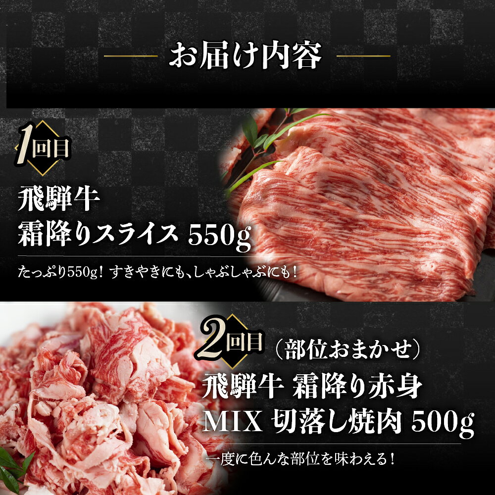 【ふるさと納税】飛騨牛 定期便 5か月 （ スライス すき焼き しゃぶしゃぶ 焼肉 牛串） 5回 定期便 お楽しみ 食べ比べ 牛肉 肉 お肉 和牛 人気 定期 [Q1675x]85000円 どやな飛騨市 f212172-hida-10003153 岐阜県飛騨市 サンプル画像3