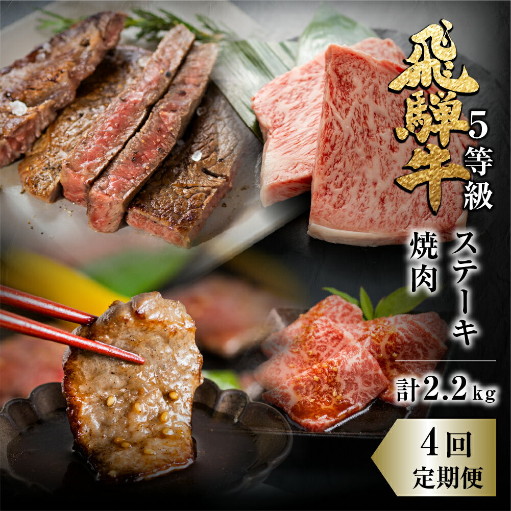 【ふるさと納税】飛騨牛 ステーキ 焼肉 セット　霜降り・赤身堪能定期便 4回定期便 お楽しみ 肉の沖村 牛肉 肉 熨斗掛け [Q958]