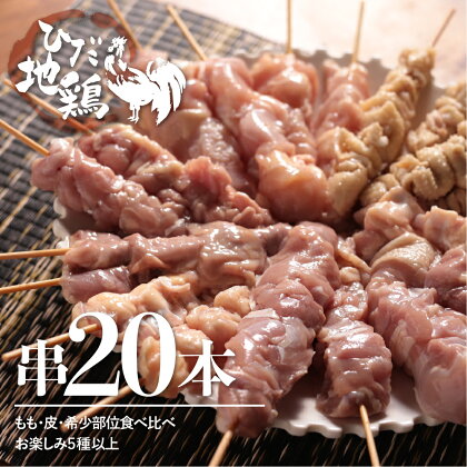 訳あり 鶏肉 焼き鳥 飛騨地鶏 串 20本セット 部位おまかせ5種以上 もも 皮 ふりそで なんこつ はつ せせり ぼんじり 砂肝 希少部位 国産鶏肉 食べ比べ 地鶏 バーベキュー キャンプ アウトドア 冷凍 [Q1052re]