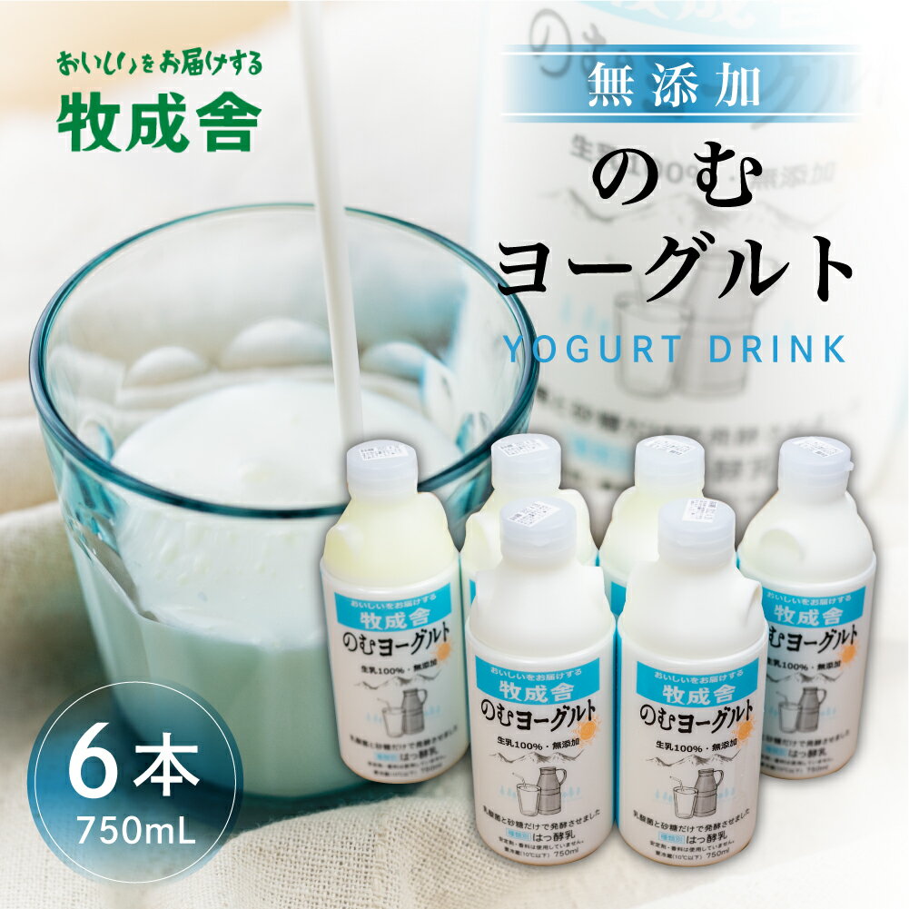 牛乳人気ランク55位　口コミ数「1件」評価「5」「【ふるさと納税】牧成舎 ミルクと砂糖、乳酸菌だけの飲むヨーグルト6本 のむヨーグルト 乳製品[Q1261]」