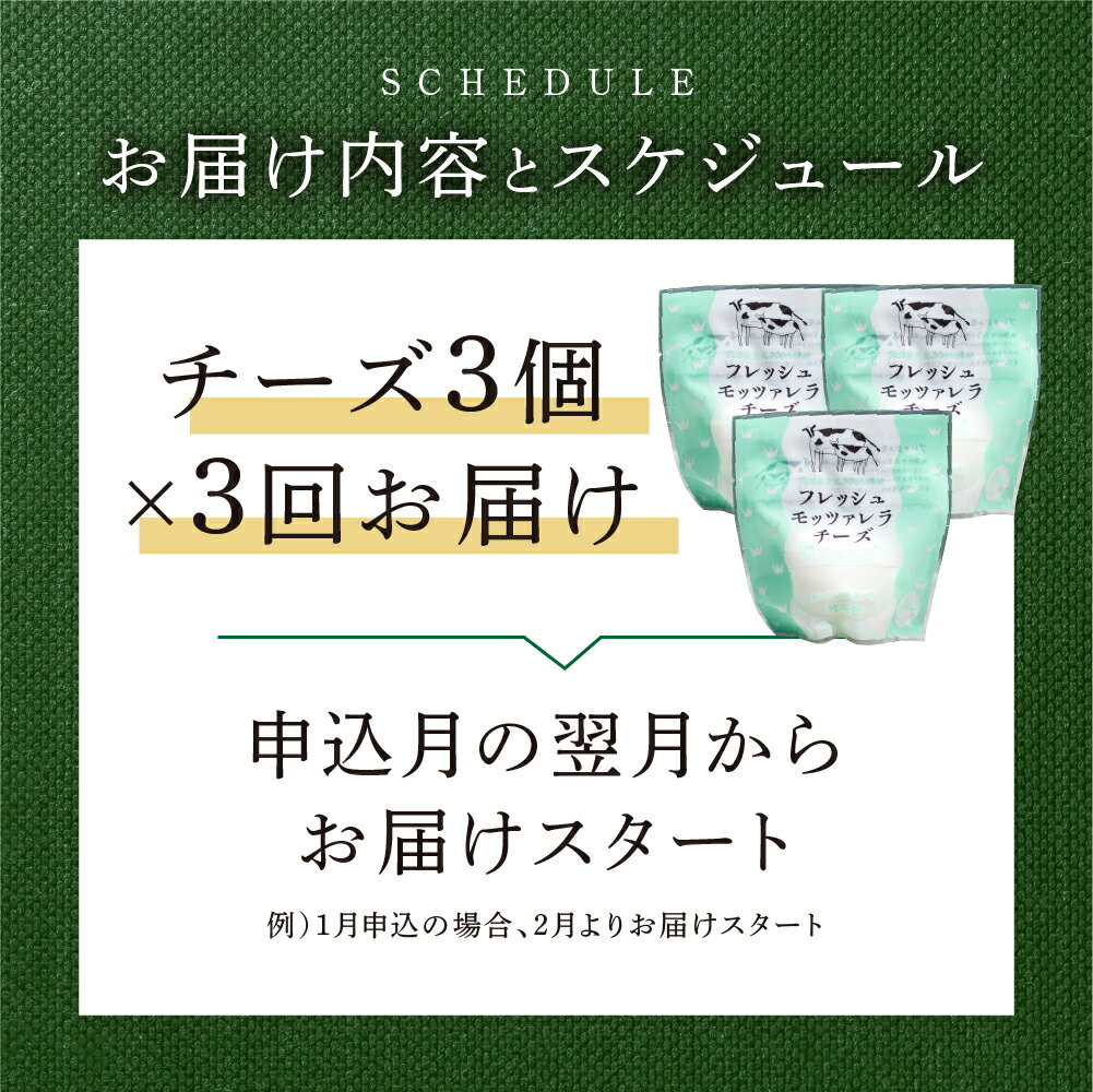 【ふるさと納税】チーズ 定期便 3回 乳製品＜牧成舎＞チーズ フレッシュ モッツァレラチーズ 冷蔵 小分け 個包装 カプレーゼ パスタ ピザ おつまみ 前菜 サラダ 低温殺菌 新鮮 生乳 生乳100％ 日時指定 時間指定 [Q1939]15000円