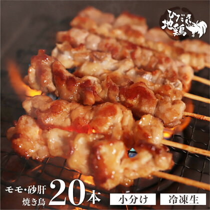 鶏肉 焼き鳥 飛騨地鶏 串 モモ・砂肝セット 20本(10本×2袋) 国産鶏肉 国産 鶏肉 地鶏 やきとり 焼鳥 冷凍 小分け バーベキュー キャンプ アウトドア[Q1944re]