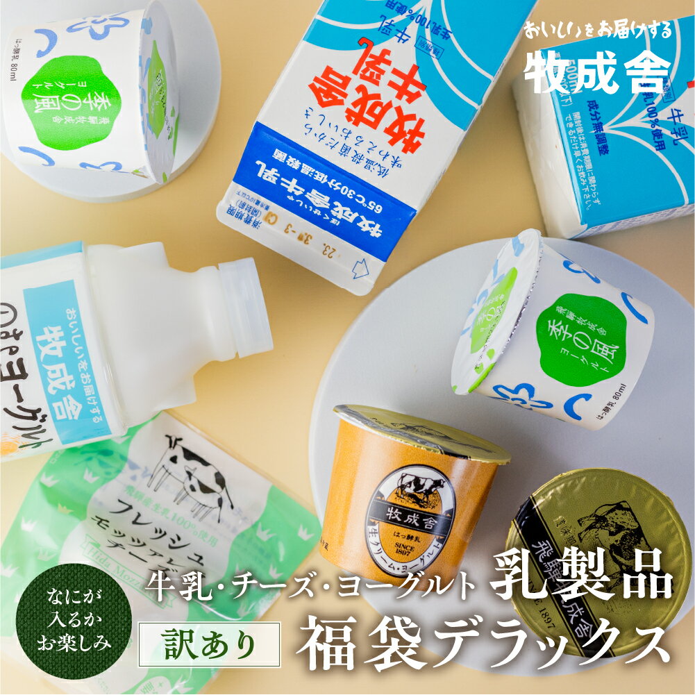 【ふるさと納税】訳あり 福袋 ＜牧成舎＞乳製品デラックスセット 牛乳 ヨーグルト チーズ お任せ 飛騨産生乳で作った…