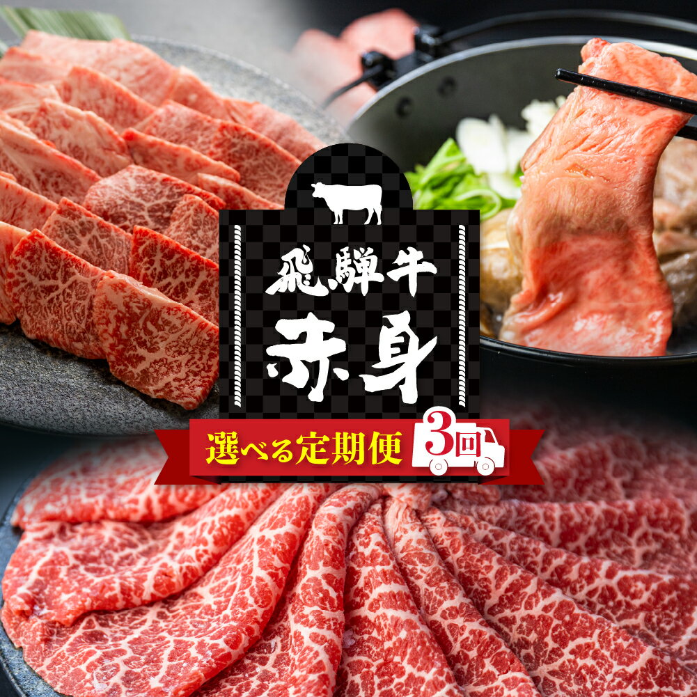 定期便 3回 飛騨牛 5等級 赤身 ウデ モモ しゃぶしゃぶ すき焼き 焼肉 3ヵ月 国産牛 国産 牛肉 肉 和牛 厳選 肉の沖村 2～3人前[Q2340] 3～4人前[Q2341]