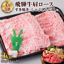 【ふるさと納税】 [A5等級] 飛騨牛肩ロースすき焼き・しゃぶしゃぶ用3kg トキノ屋食品 本巣市 [0858] 100000円 10万円