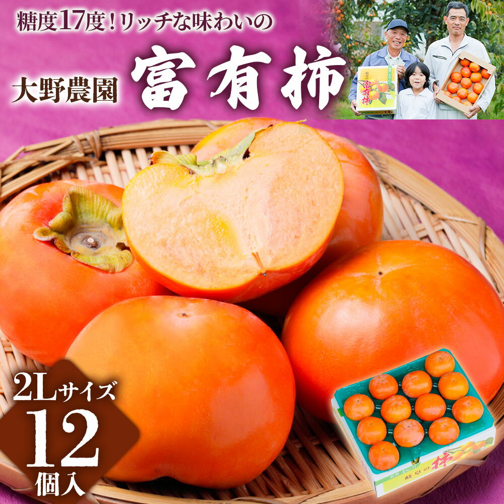 60位! 口コミ数「0件」評価「0」《現行寄附金額6月10日まで》【先行予約】 [柿の王様] 大野農園の 富有柿 2L サイズ ( 12個 入 ) 2024年11月中旬～12月･･･ 