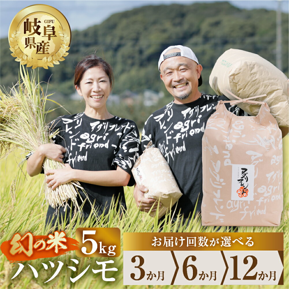 [現行寄附金額6月10日まで][ 定期便 ]選べる ハツシモ 5kg × 3回 6回 12回 令和5年産 令和6年産 2024年 2025年 先行予約 選べる 米 こめ ごはん 白米 岐阜県産 本巣市 お米 精米 甘い 和食 寿司 アグリフレンドホリグチ 24000円 ~ [mt175]