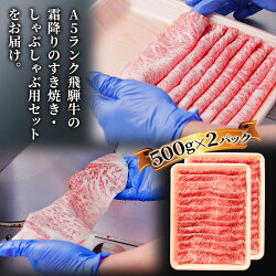 【ふるさと納税】[3ヶ月定期便][A5等級]飛騨牛すき焼き・しゃぶしゃぶ用 1kg(500g×2パック)『ロース・肩ロース肉』[0343] 画像1