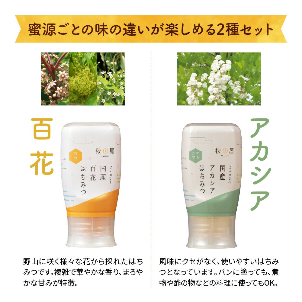 【ふるさと納税】 [ 国産はちみつ ] 百花蜜 アカシア (300g×3本)｜蜂蜜 ハチミツ ボトル たれにくい 国産 常温 はちみつ ハチミツ 蜂蜜 ハニー 送料無料 秋田屋本店 [1027] 17000円 国産 100％ ギフト 贈答 使いやすい容器